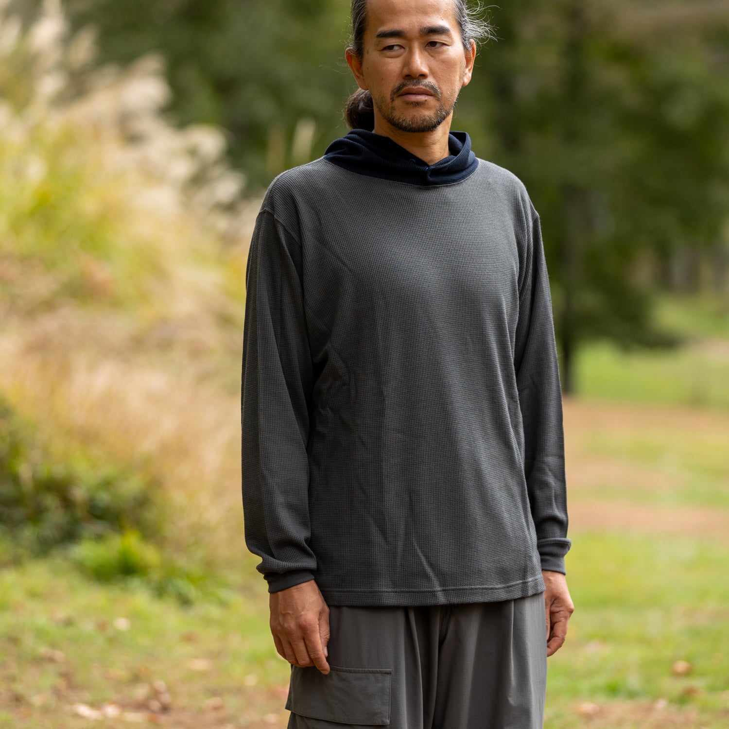 MERINO WOOL LONG SLEEVE HOODIE LOG別注