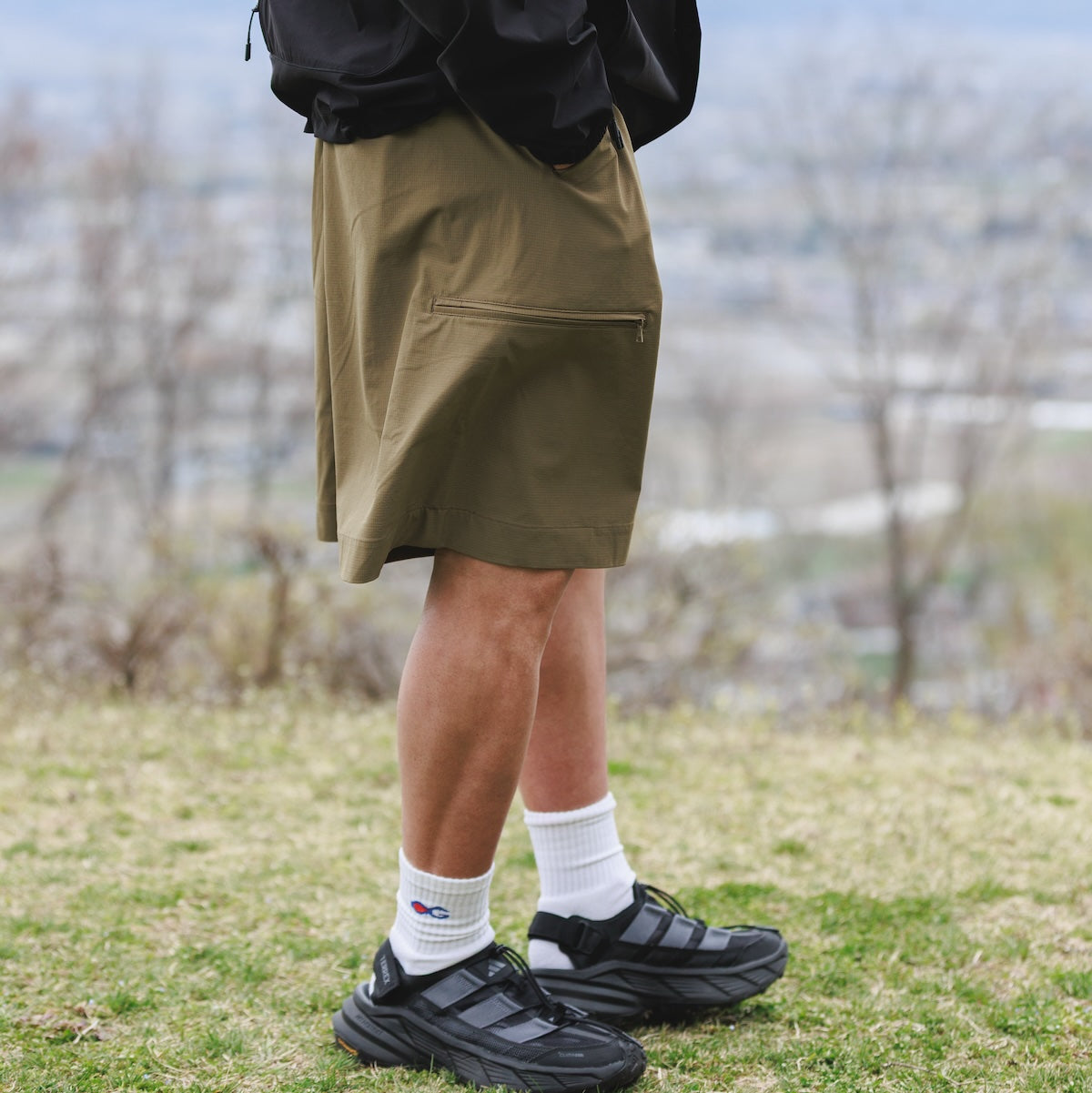 neru design works TOPOカモグレー ナイロンパンツ neru design works original ハーフパンツ TOPOカモver – LOG