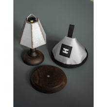 画像をギャラリービューアに読み込む, 【おひとり様1点まで】GLASS SHADE &amp; WOOD STAND set　TARPtoTARP ver.　/ Light Gray
