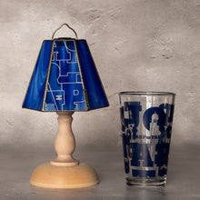 画像をギャラリービューアに読み込む, Lampup × TARPtoTARP "GLASS SHADE &amp; WOOD STAND set TARPtoTARP YKM ブルー ver."
