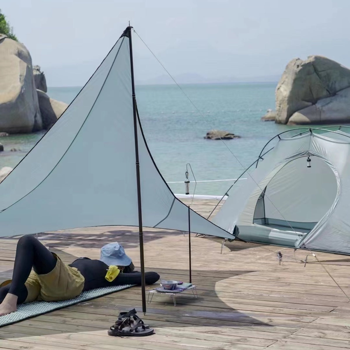 試し張りのみ Pre Tents LOST COAST 軽量タープ 410g LOST COAST / Pewter – LOG